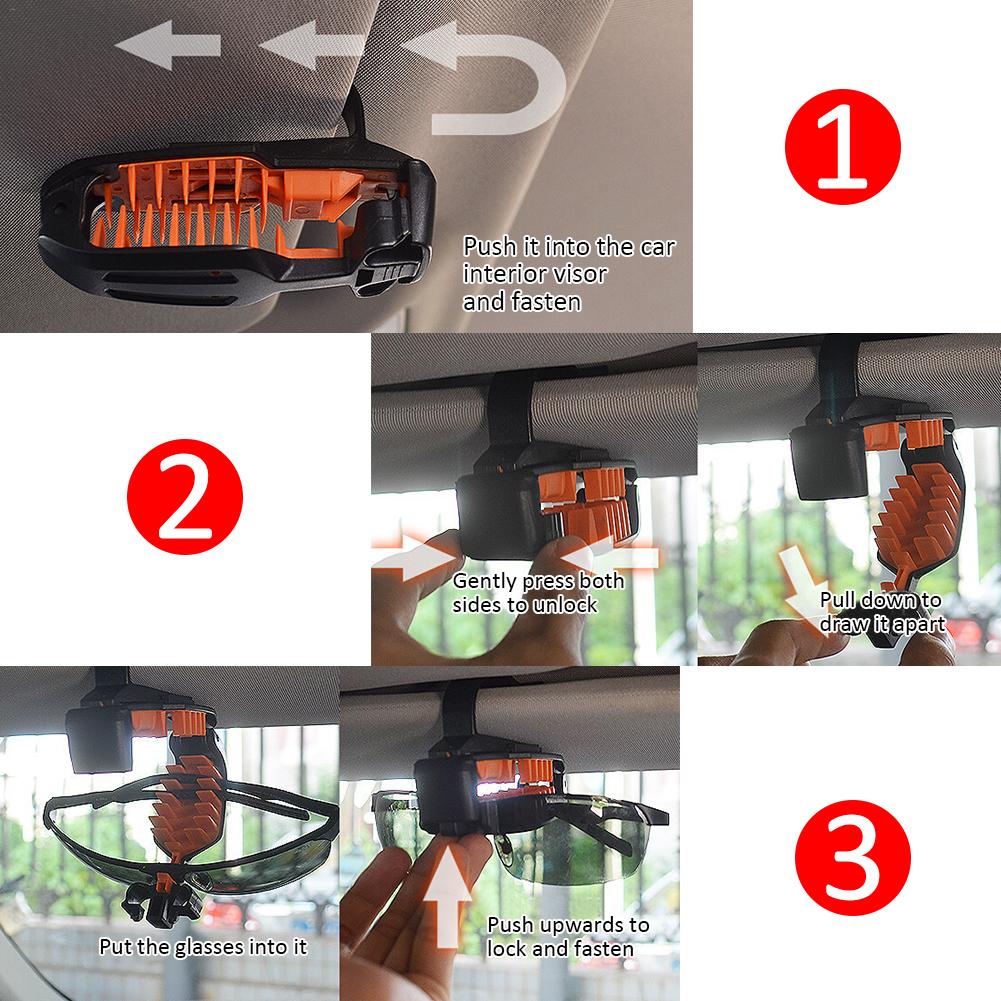 3en1 Porte-lunettes 3R, porte-certificat et porte-billets Portable pour voiture