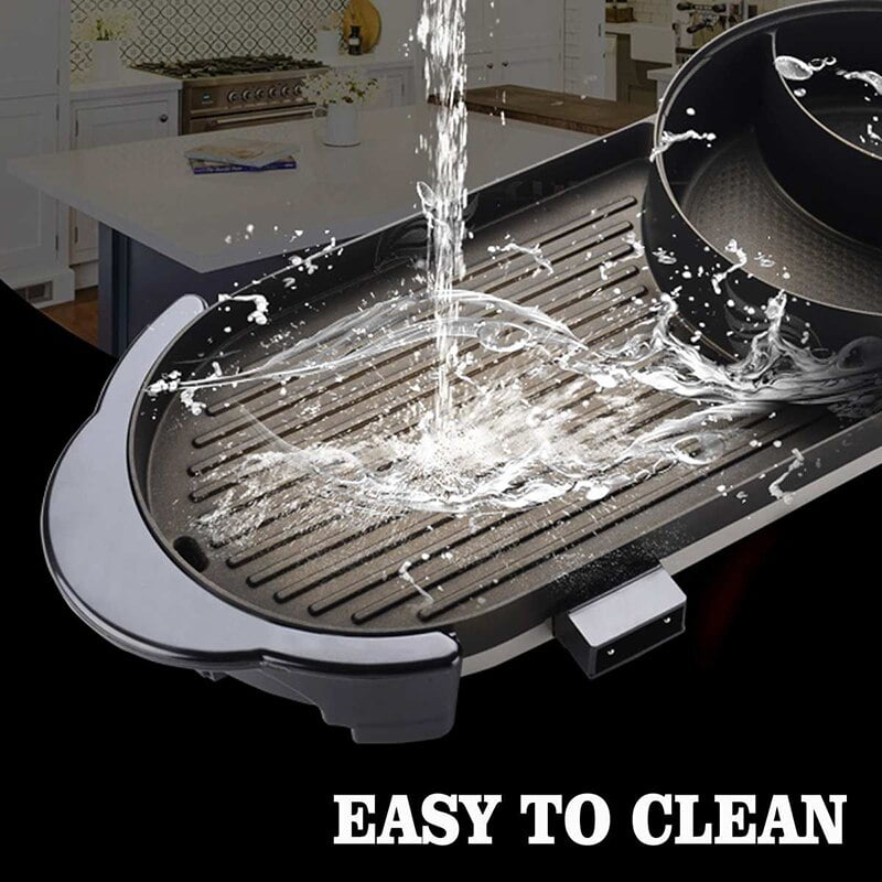 Grand four lectrique 2 en 1 220V Barbecue sans fum e grill domestique plat de viande1