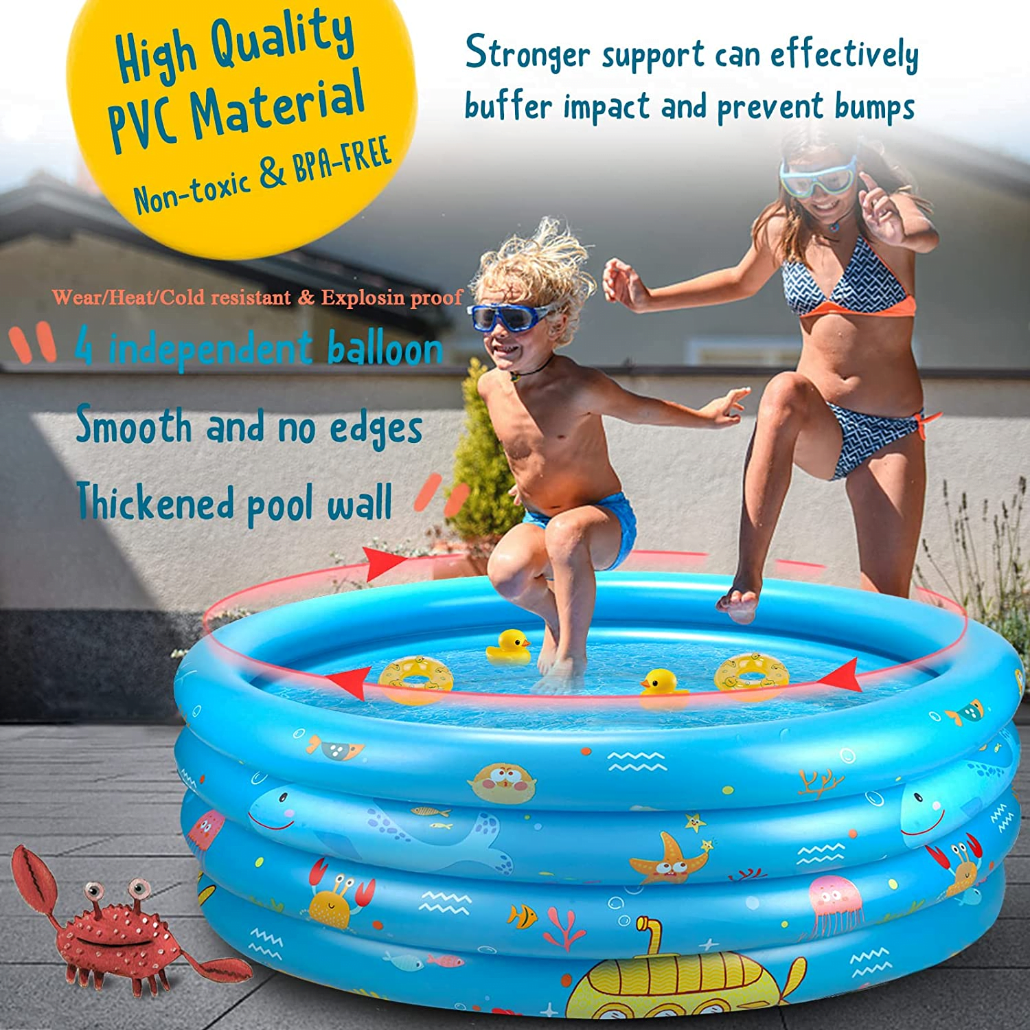 Piscine gonflable pour enfants, bassin d’extérieur Portable et multifonction