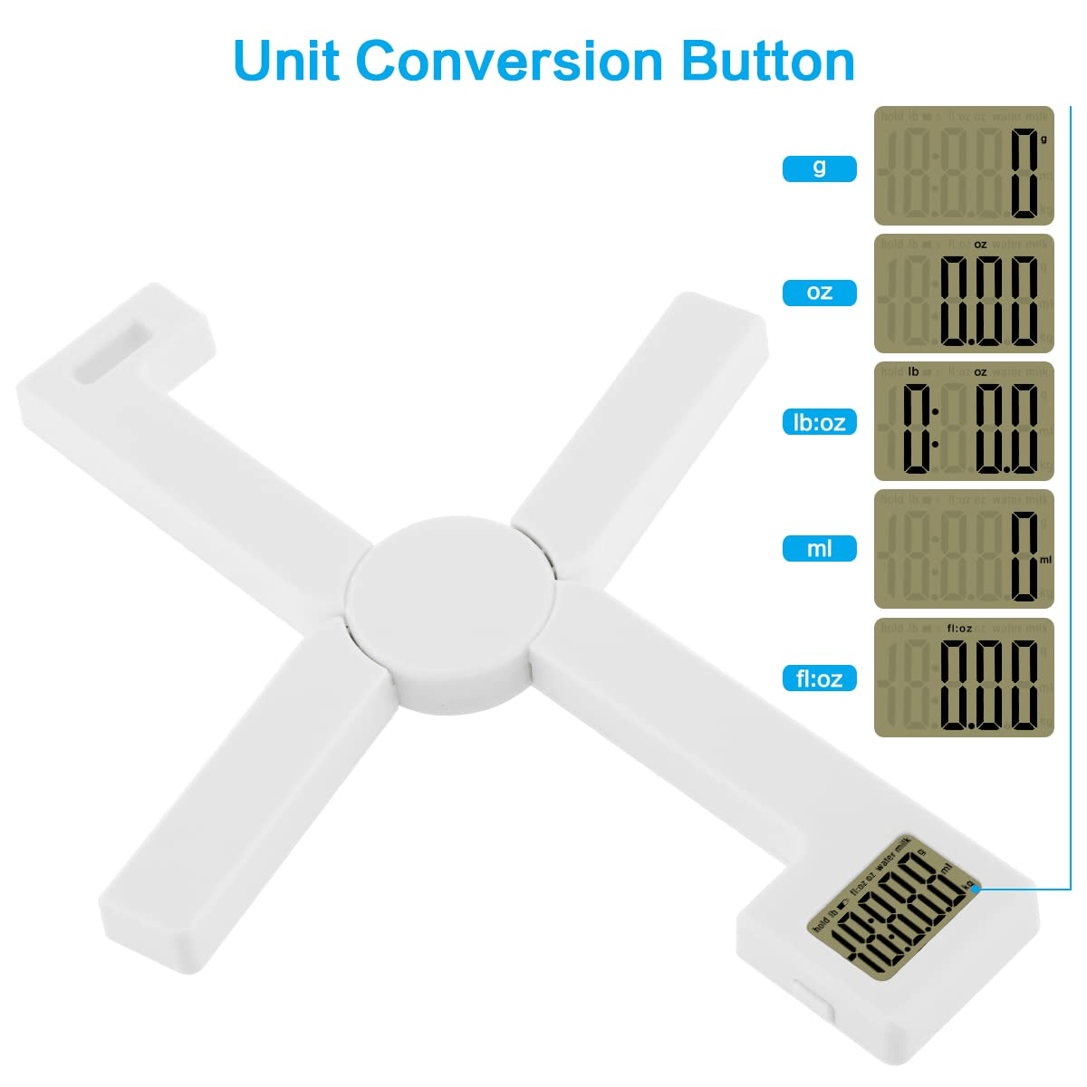 3en1 Balance alimentaire numérique portable pliante compacte, très précise avec écran LCD 5Kg