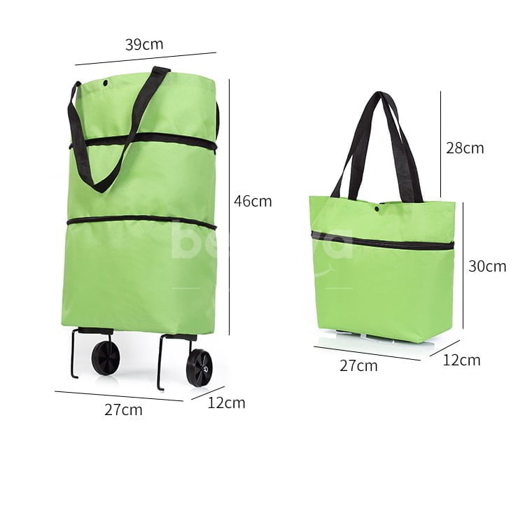 2 en 1 Sac et chariot de courses grande pliable en tissu Oxford avec roulettes multifonctionnel