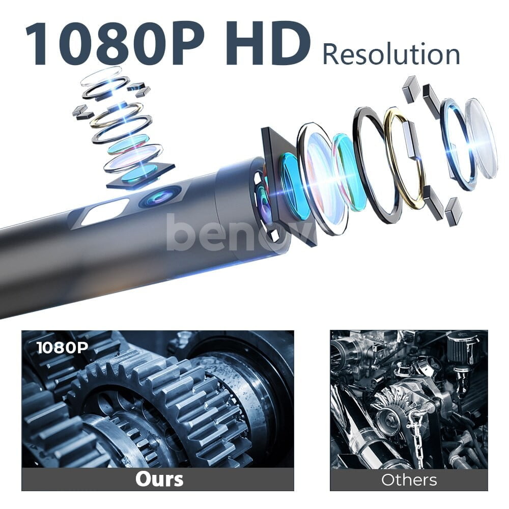 KERUI Caméra d’inspection de serpent USB endoscope USB C étanche IP67 avec 8 lumières LED réglables