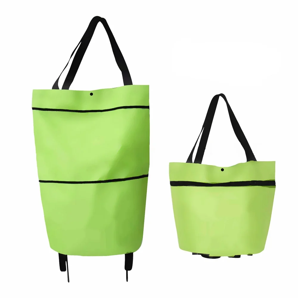 2 en 1 Sac et chariot de courses grande pliable en tissu Oxford avec roulettes multifonctionnel