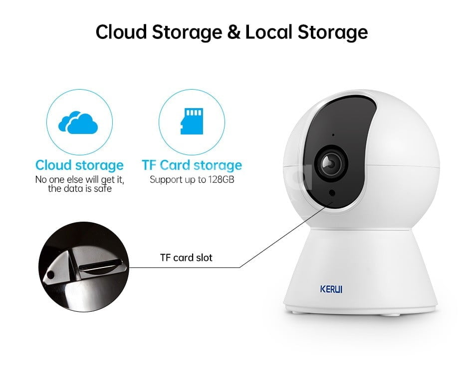 KERUI – Caméra de Surveillance intérieure IP Wifi HD 1080P sans fil avec suivi automatique et Vision nocturne