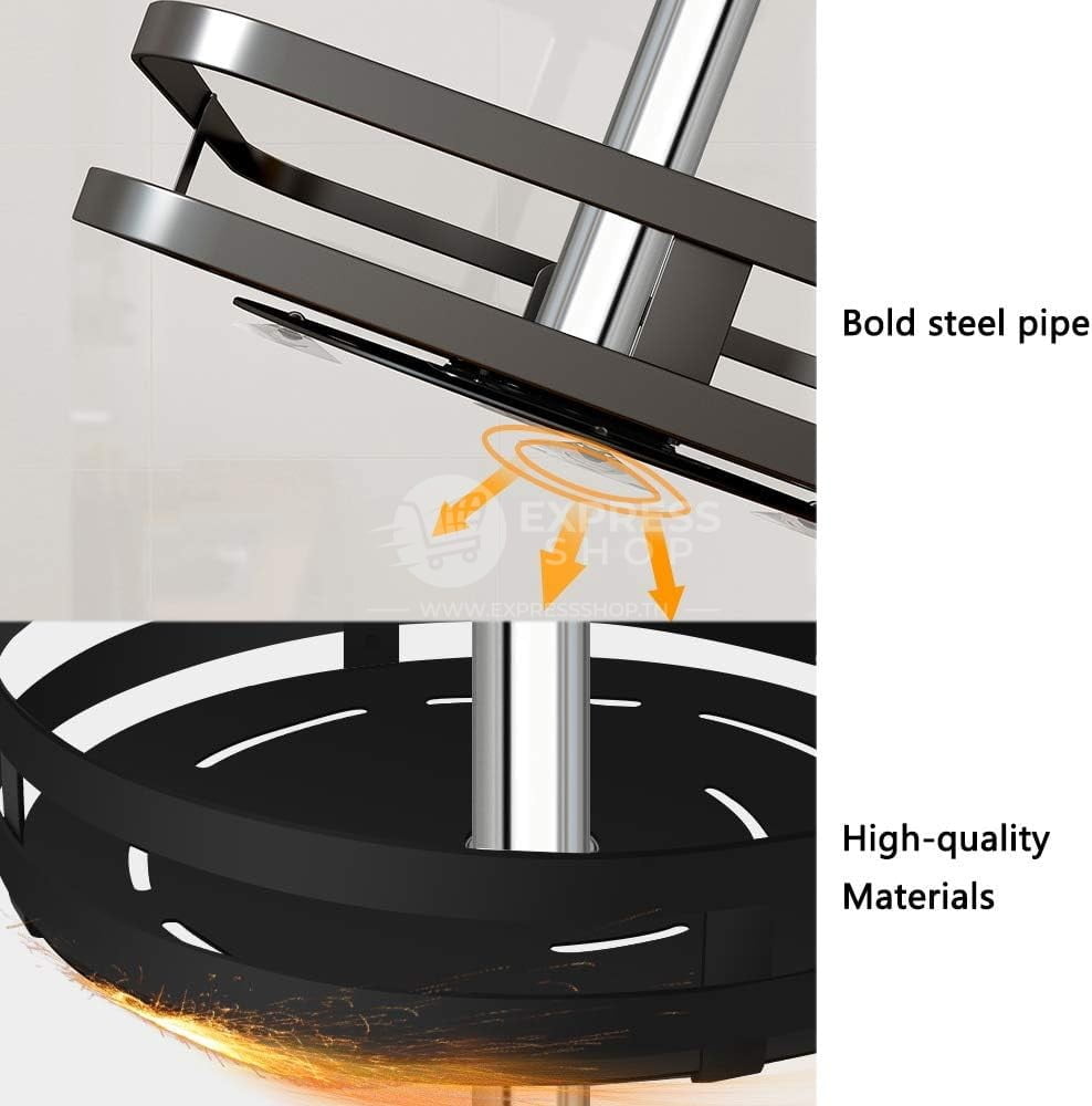 Étagère à épices rotatif à 360° à 3 niveaux plateau tournant en acier inoxydable pour Cuisine et Salle de Bain