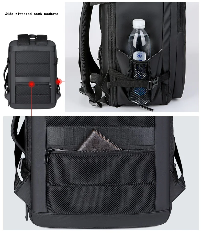 Venture - 4en1 Sac à dos 45L extensible de grande d'ordinateur étanches unisexe chargement USB 17 pouces