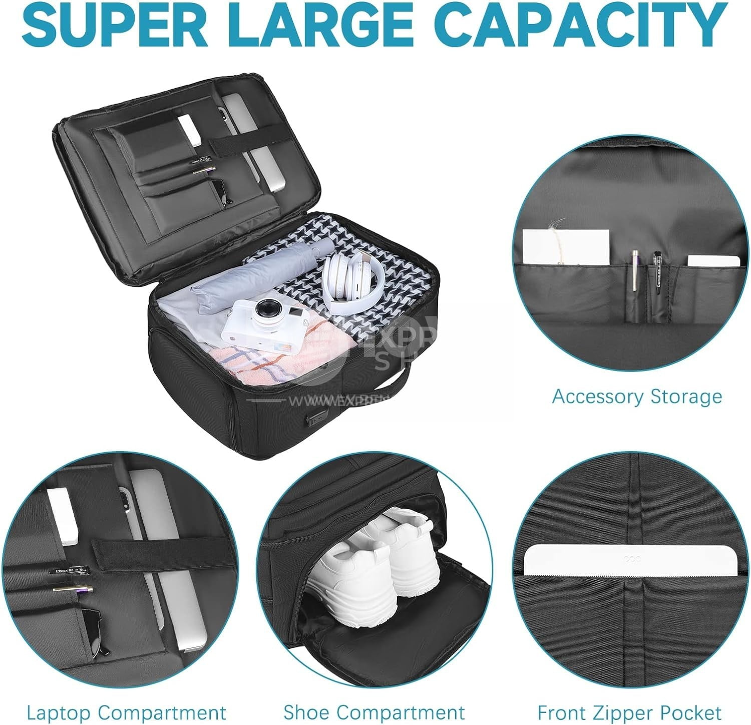 Venture - 4en1 Sac à dos 45L extensible de grande d'ordinateur étanches unisexe chargement USB 17 pouces