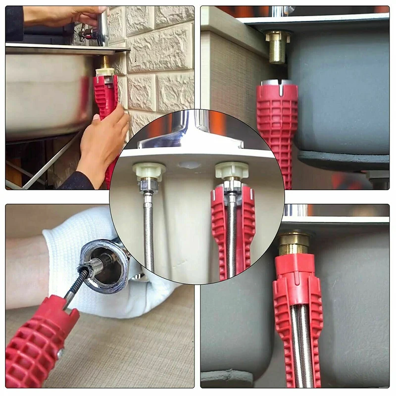 Clé magique 8 en 1 multifonction pour installation et réparation de robinet et évier