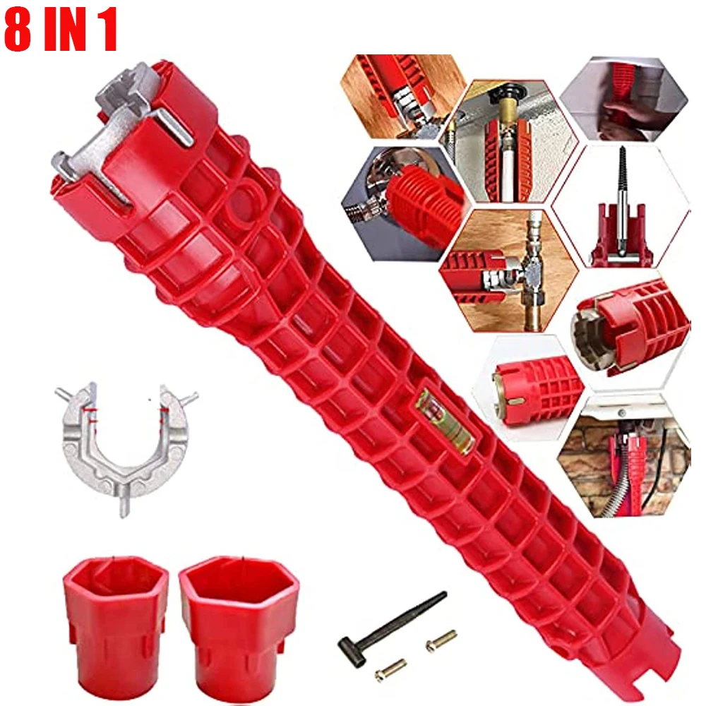 Clé magique 8 en 1 multifonction pour installation et réparation de robinet et évier