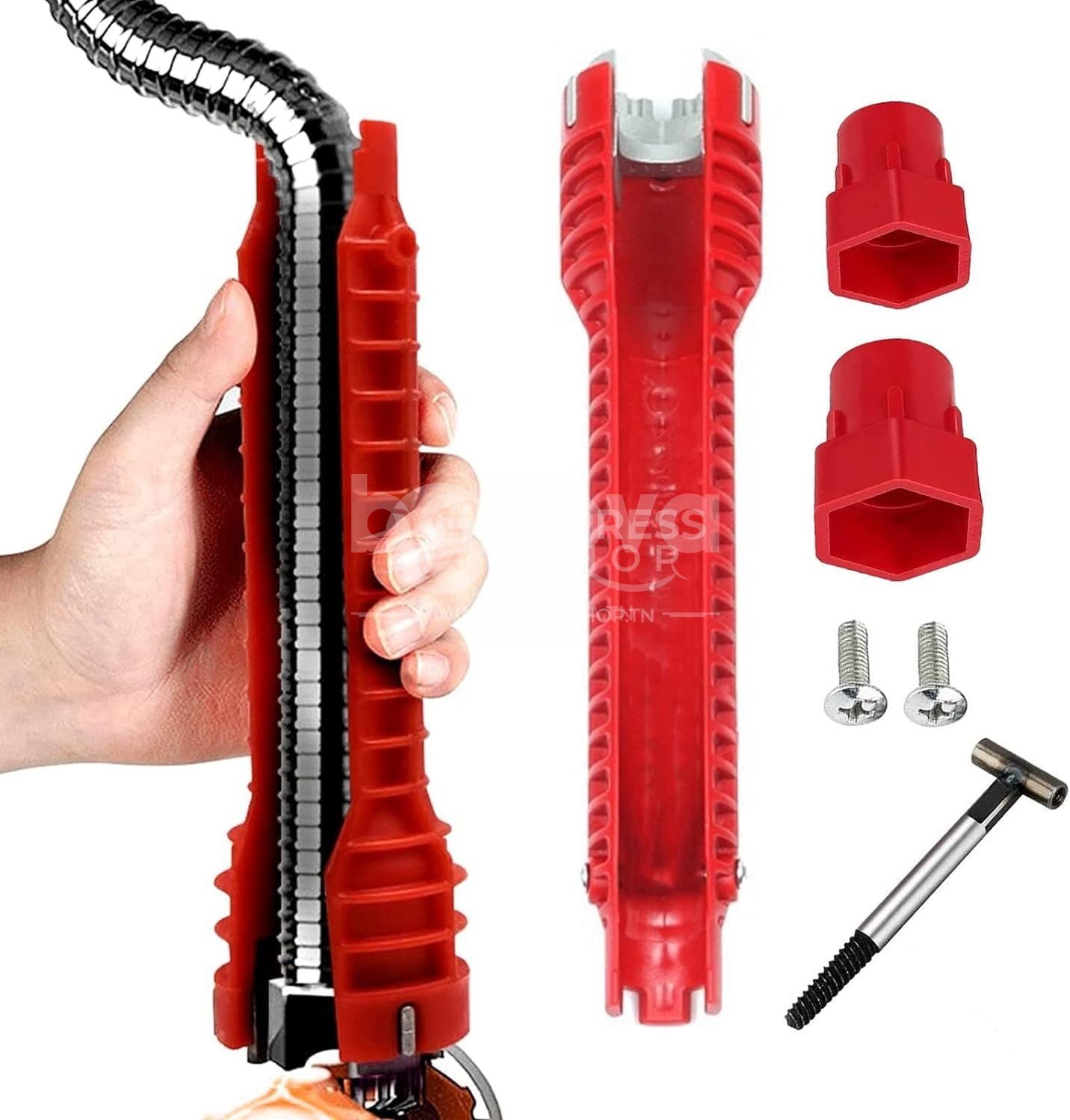 Clé magique 8 en 1 multifonction pour installation et réparation de robinet et évier