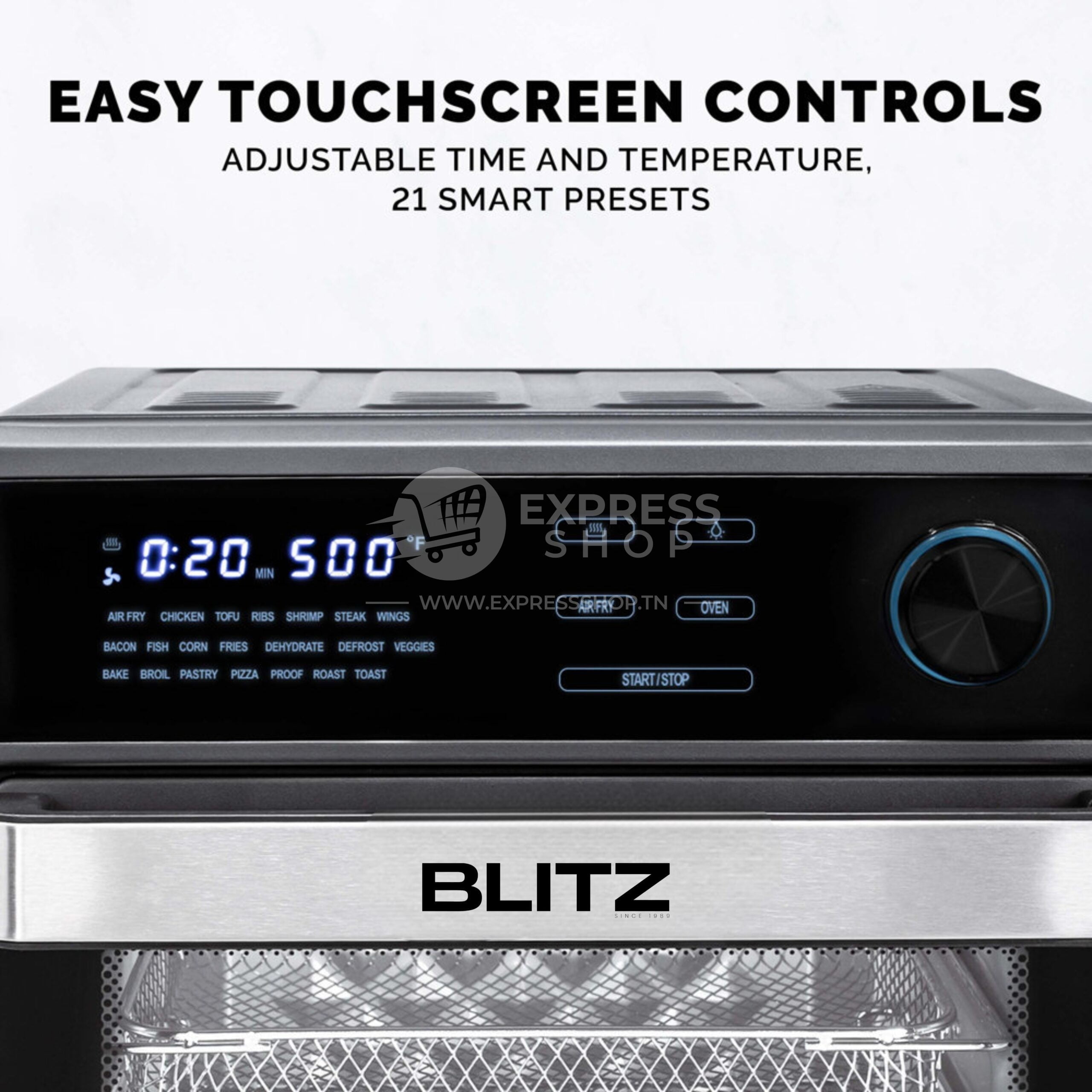 BLITZ -  MEGA - 15L Air Fryer, four, et micro-ondes 3en1 Intelligents Turbo MAXX  4 Accessoires 2600W