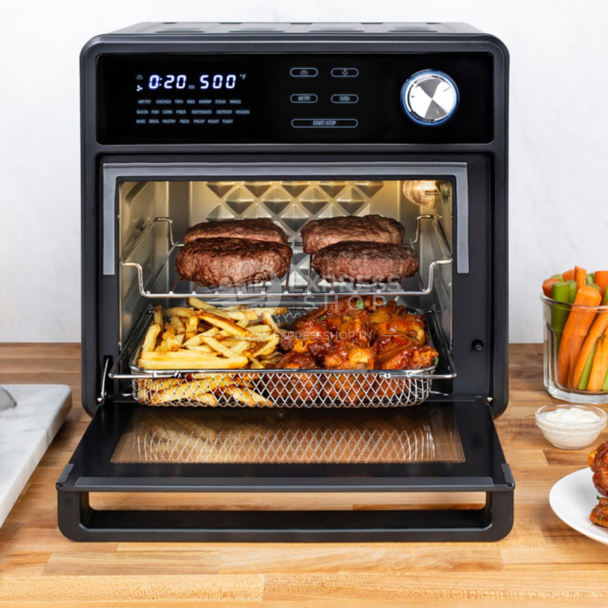 BLITZ -  MEGA - 15L Air Fryer, four, et micro-ondes 3en1 Intelligents Turbo MAXX  4 Accessoires 2600W