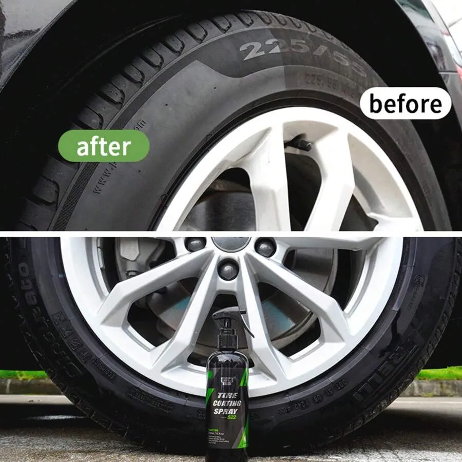 HGKJ®  S22 - 2en1 Spray de revêtement de pneu cire d'étanchéité hydrophobe pour jantes , renoircissement, brillance, remplissage
