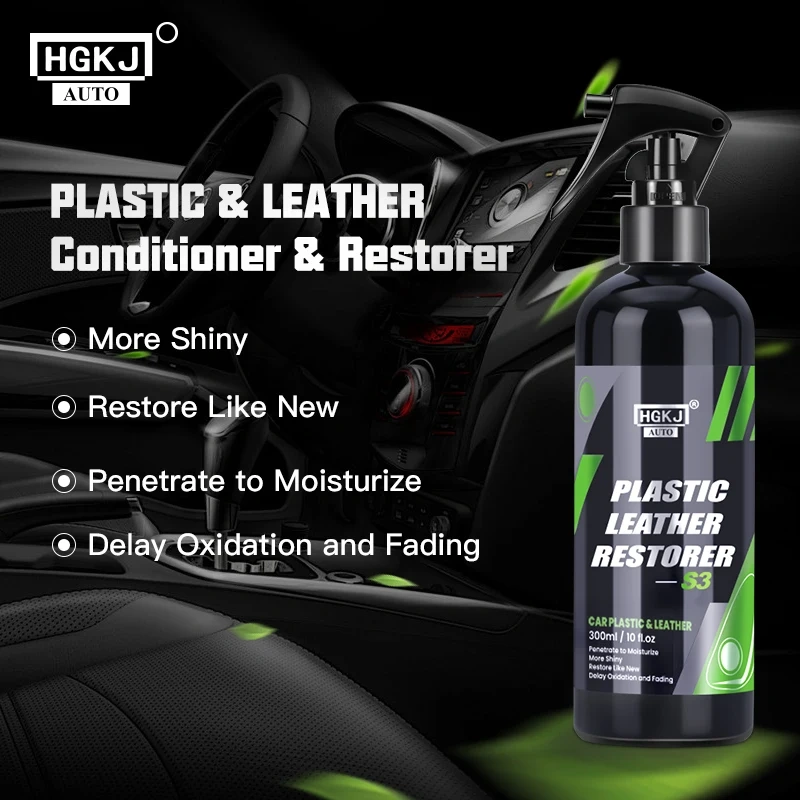 HGKJ® S3 - 2en1 Spray de restauration plastique et cuir pour tableau de bord intérieur exterieur de voiture