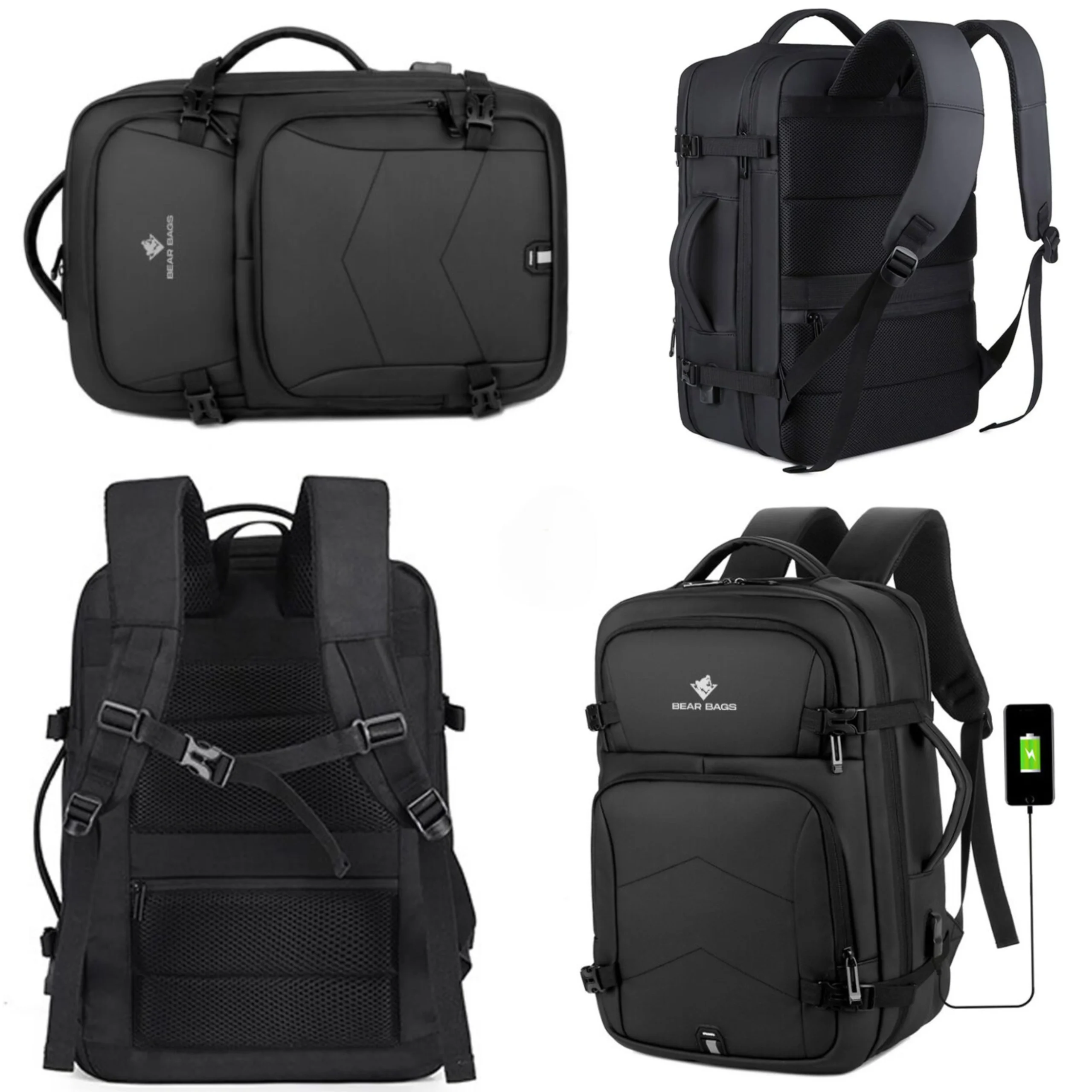 Nomad BearBags® – Sac À Dos Étanche 40L Extensible Avec Chargement USB Pour Voyage Professionnel