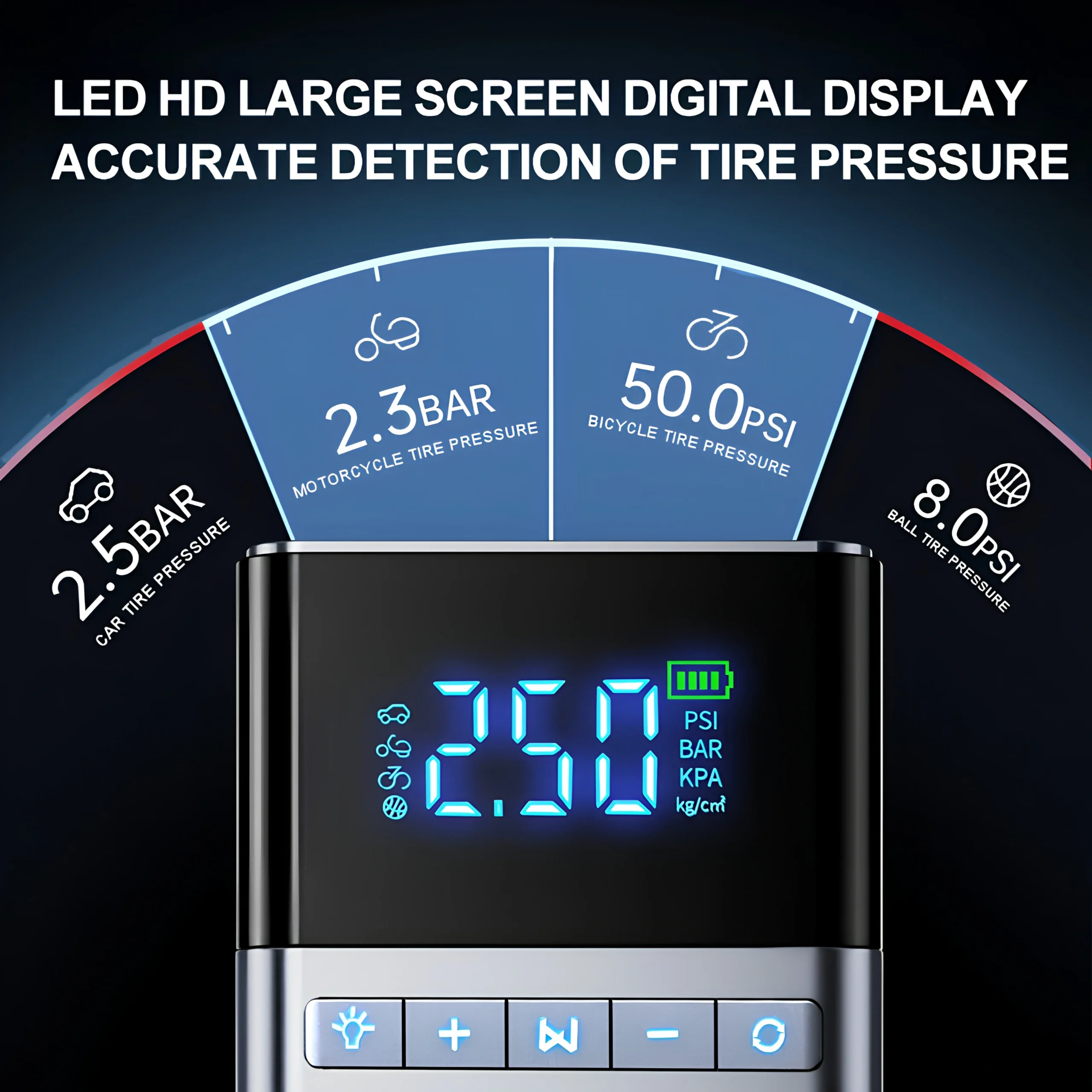 4 en 1 Démarreur de voiture , Pompe à Air Boîte 2000 A 12 V et chargeur portable LED pour moteurs essence et diesel