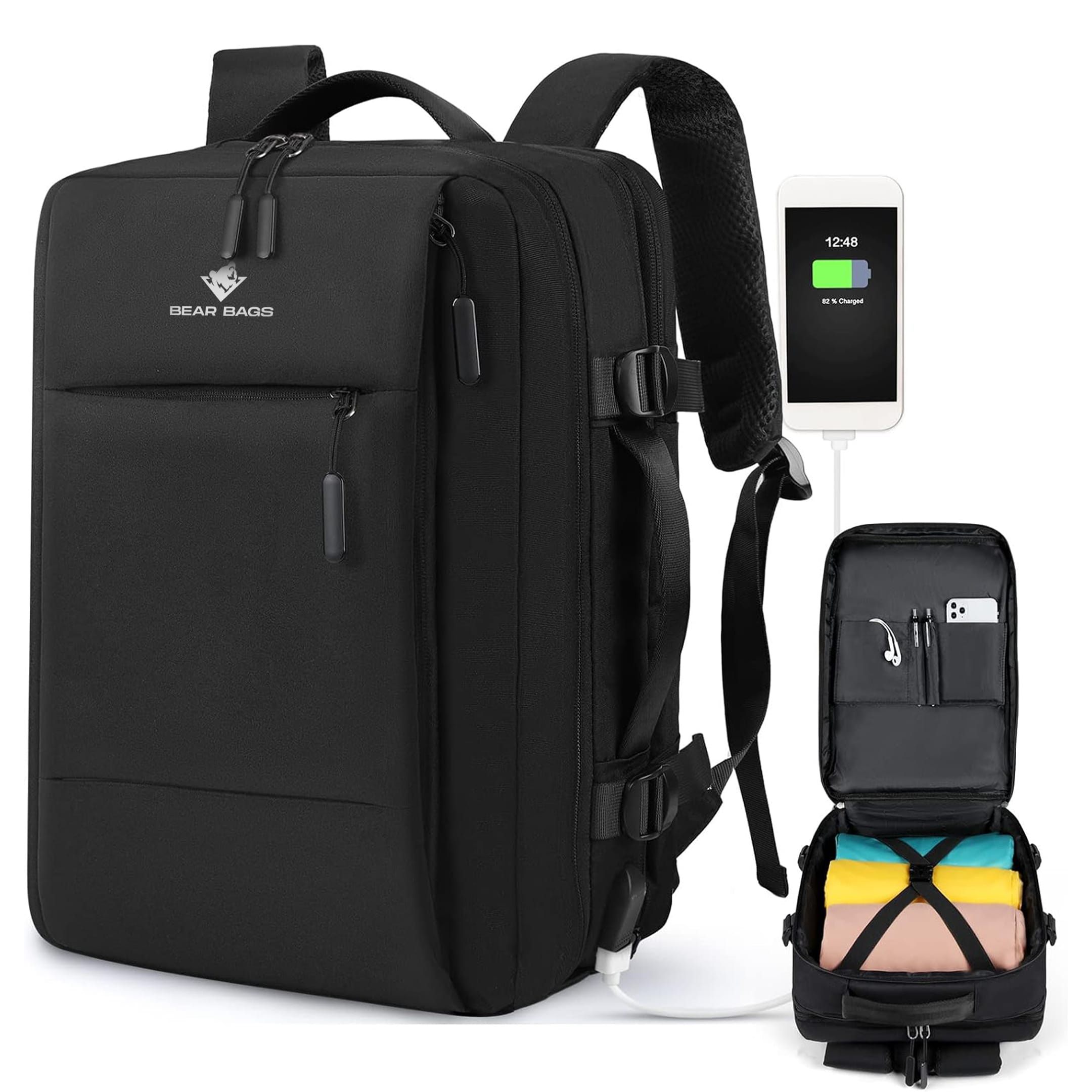 Agon BearBags®  – Sac À Dos De Voyage Professionnel Étanche Avec Chargement USB