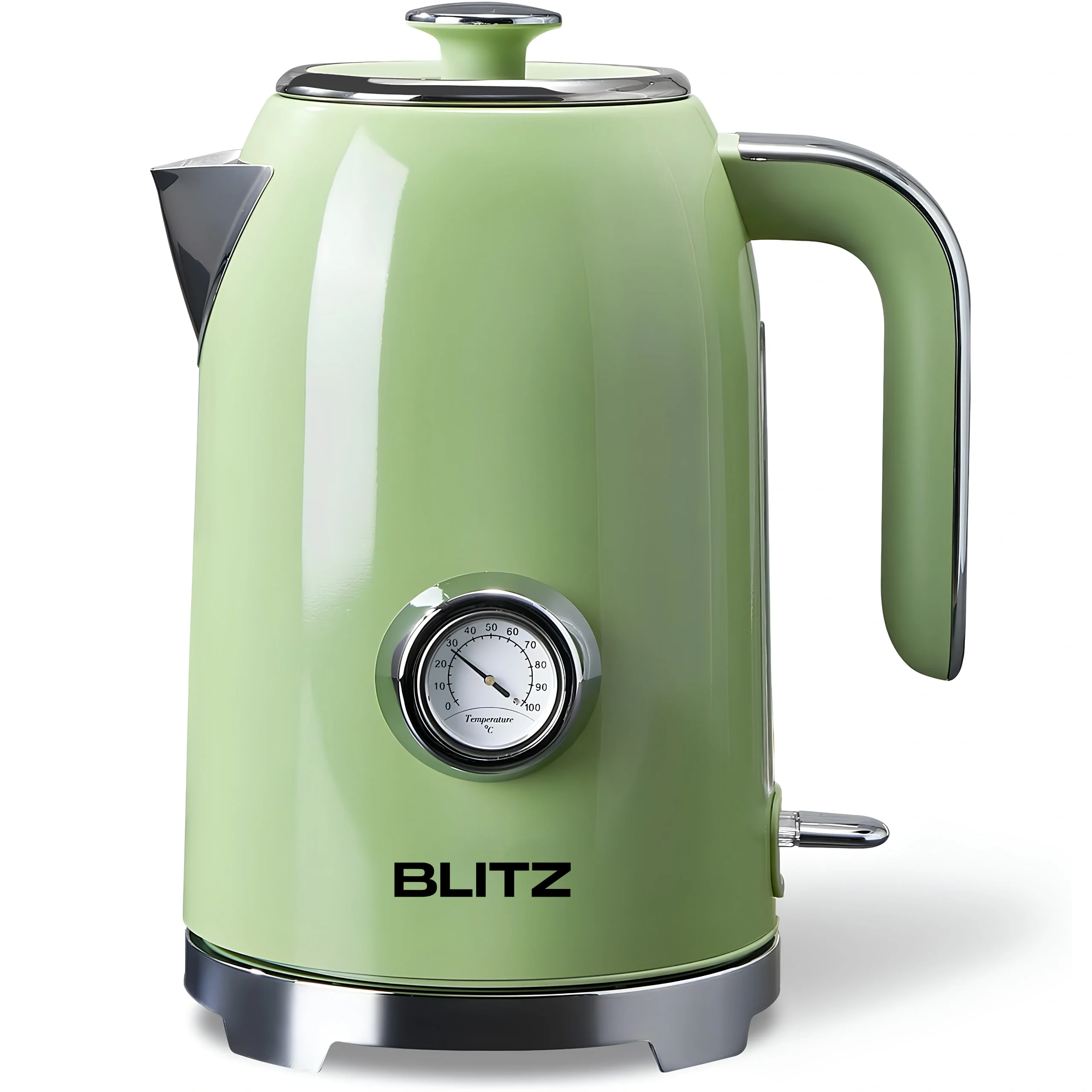 Blitz® - Bouilloire Électrique Rétro En Acier Inoxydable À Ébullition Rapide De 2200 W Et Capacité De 1,7L (Vert Vintage)