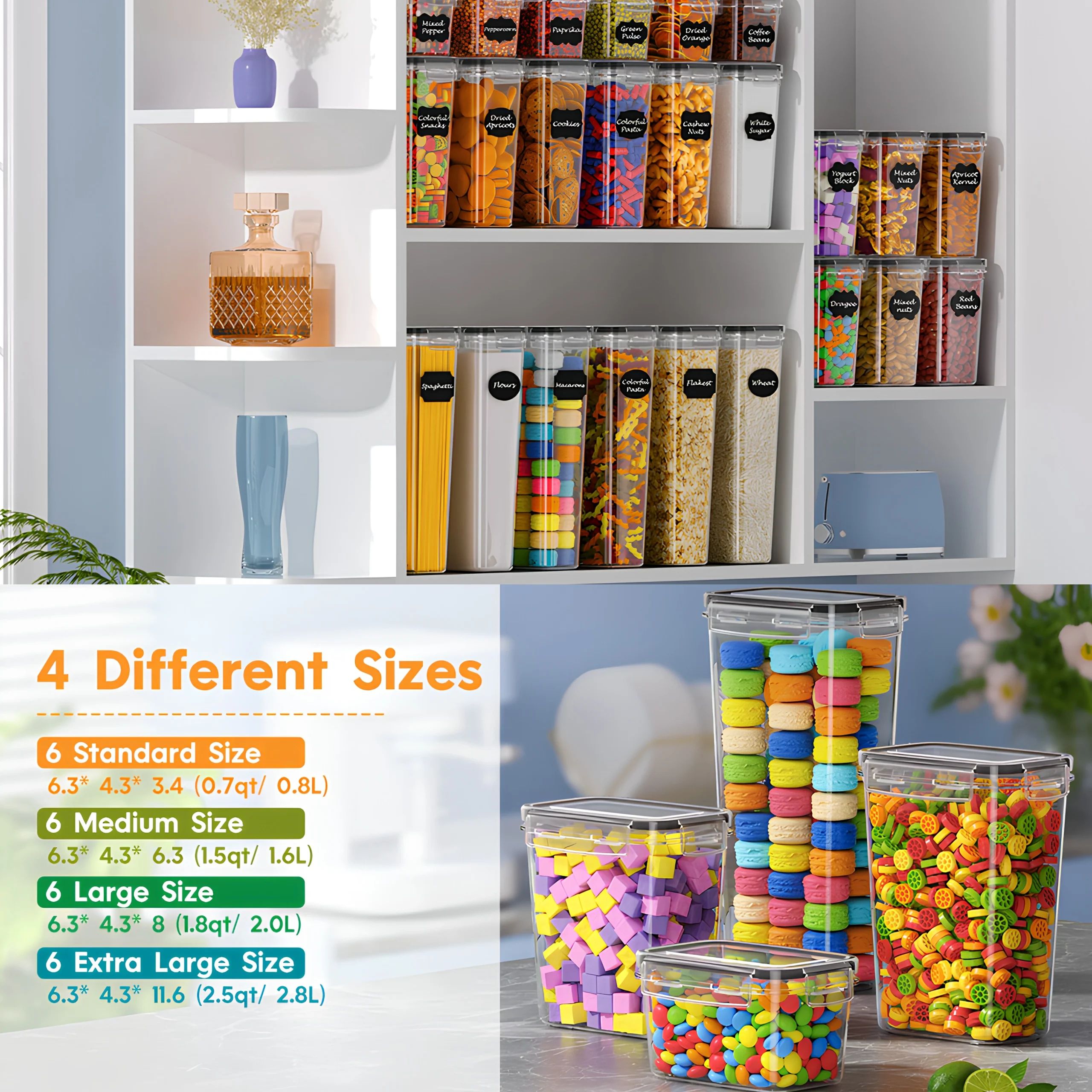 Ensemble de 24 Boîtes De Conservation Hermétiques Alimentaires Sans BPA Pour Un Rangement Idéal