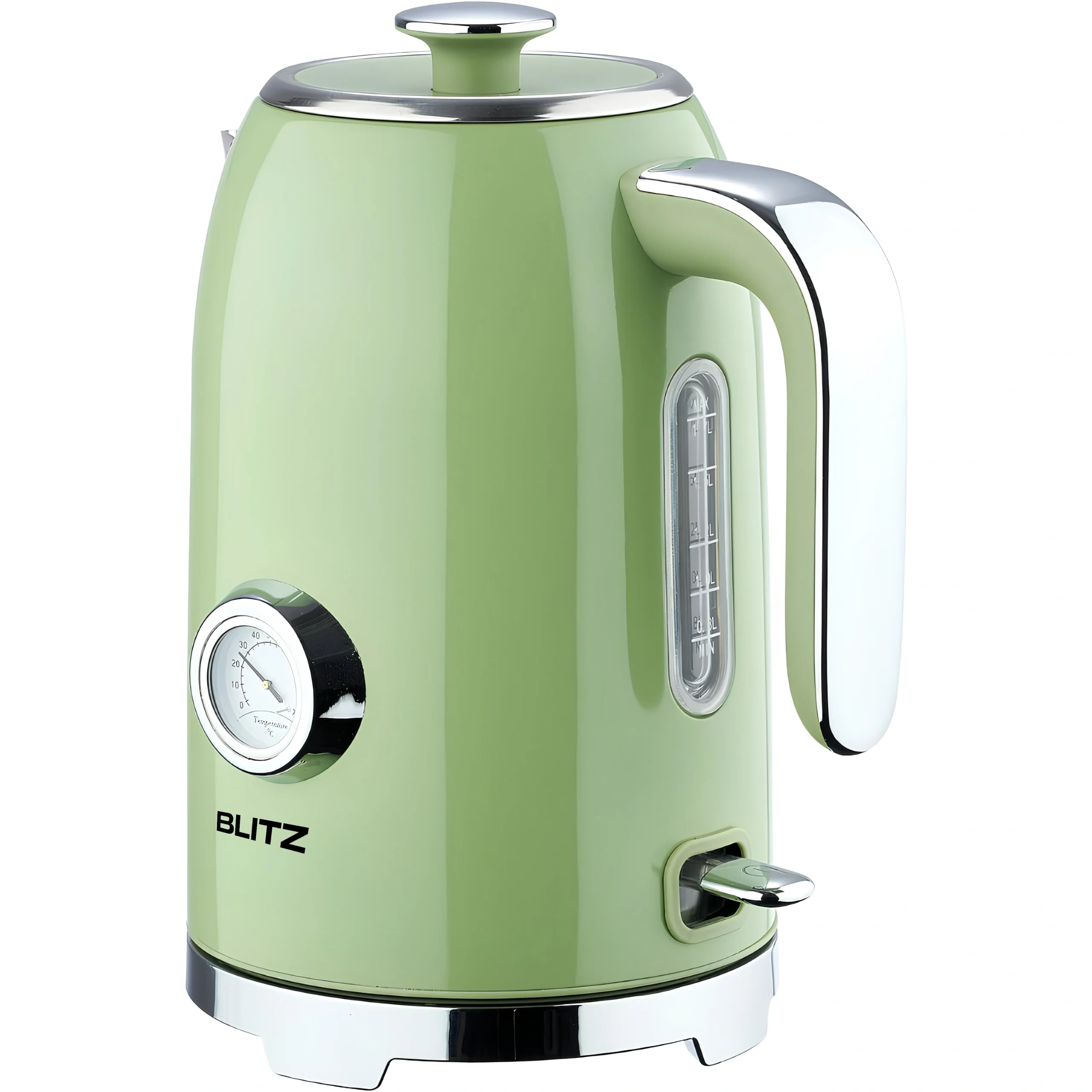 Blitz® - Bouilloire Électrique Rétro En Acier Inoxydable À Ébullition Rapide De 2200 W Et Capacité De 1,7L (Vert Vintage)