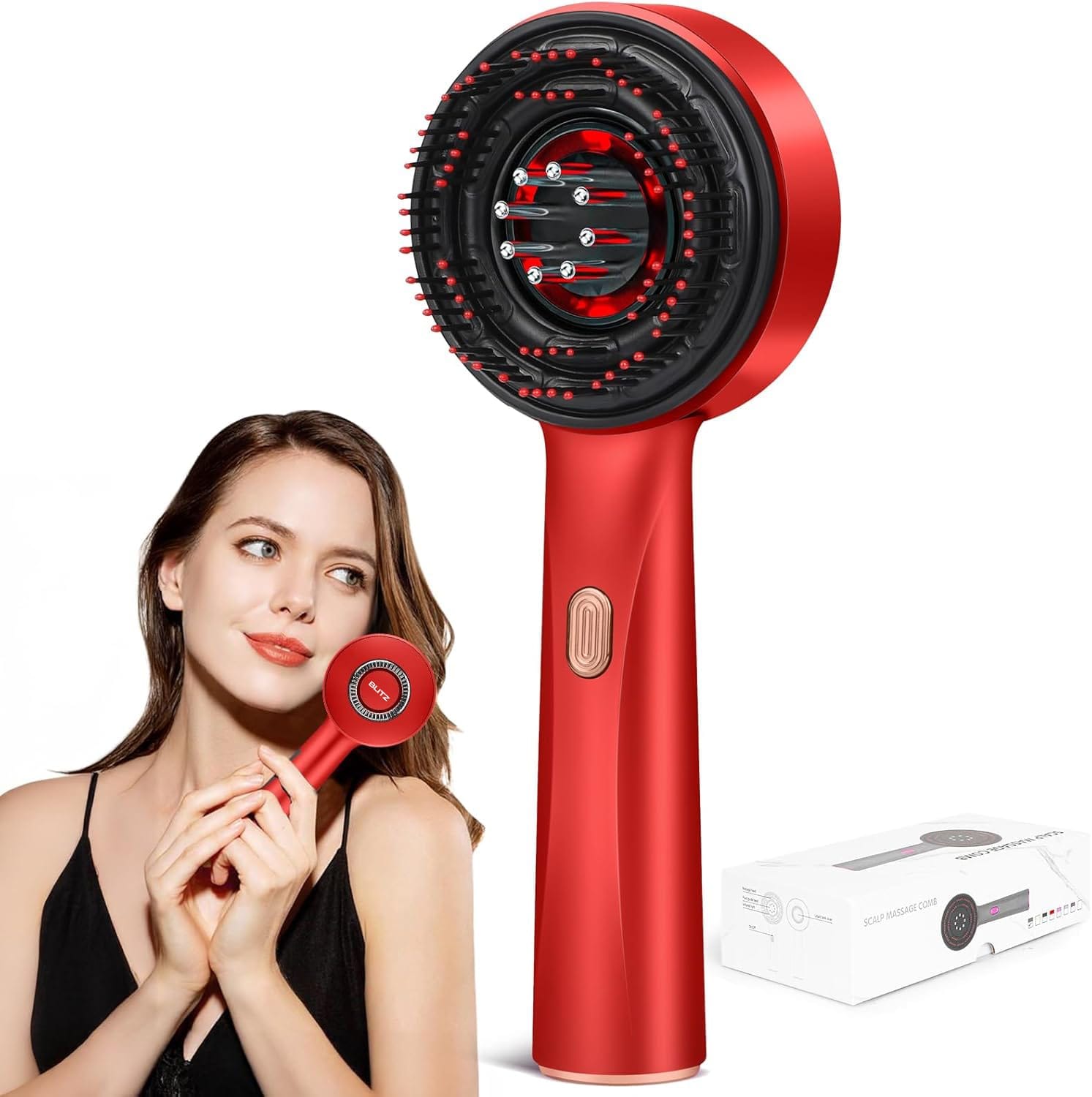Blitz® - 3 En 1 Brosse De Massage Électrique Étanche Et Rechargeable Pour Relaxation Et Croissance Des Cheveux