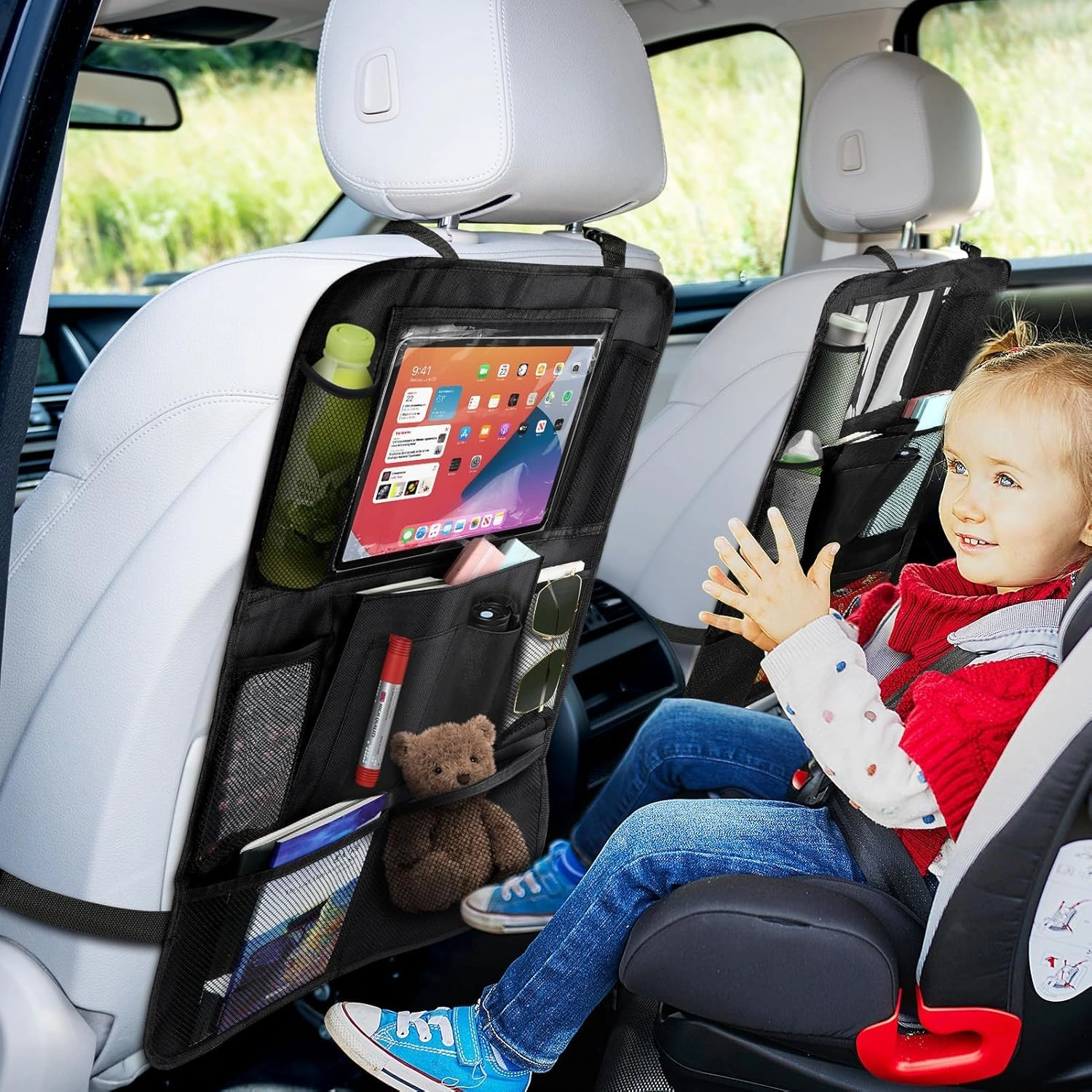 Organisateur de Siège Voiture Multi-Poche Avec Porte-Tablette Et Espaces de Stockage Multiples