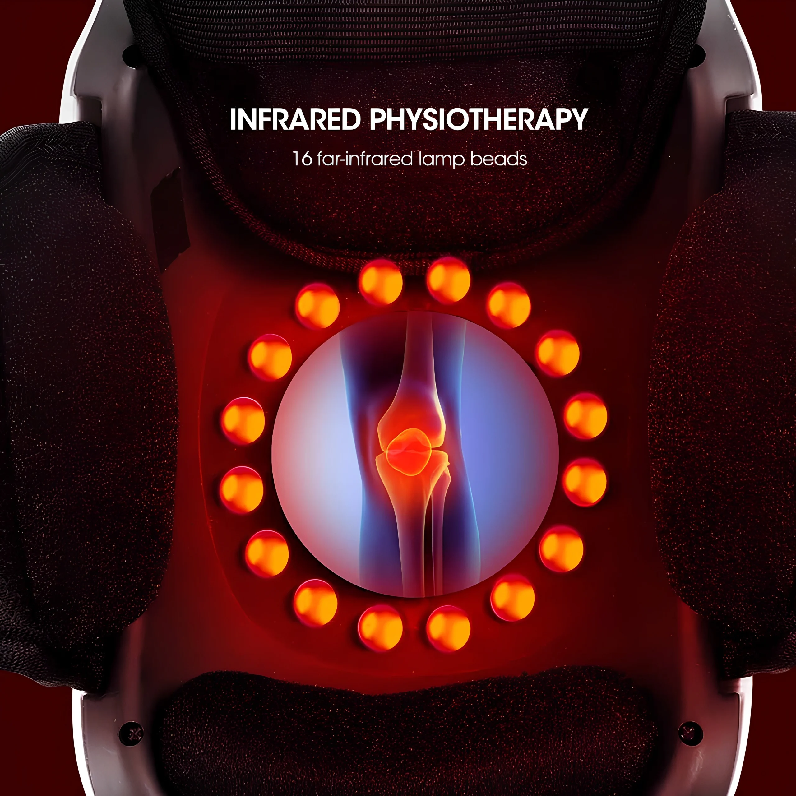 3 En 1 Masseur de Genoux Intelligent Sans Fil Chauffant Et Vibrant pour Douleurs Articulaires Avec 9 Modes De Massage