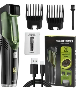 Blitz® -2 En 1 Tondeuse sans fil avec Aspiration Intégrée Rechargeable et Étanche Pour Un Rasage Propre et Précis