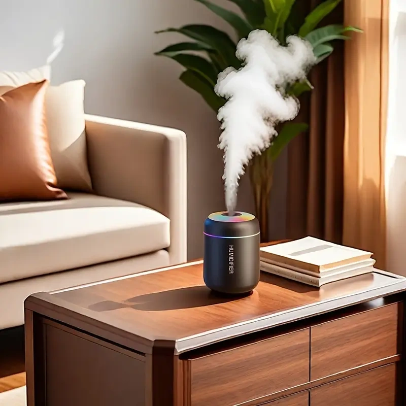 2 En 1 Humidificateur d'Air Et Diffuseur d'Arômes Huiles Essentielles 180ml Avec Lumière LED Pour Maison Et Voiture
