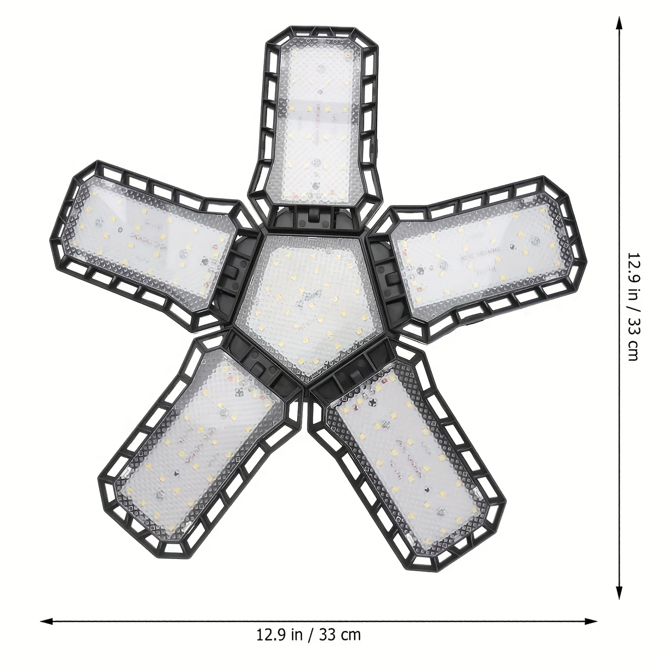 Lumière de Garage LED 5 En 1 Déformable 120W  Éclairage Ultra-Lumineux avec Panneaux Réglables – E27 6500K