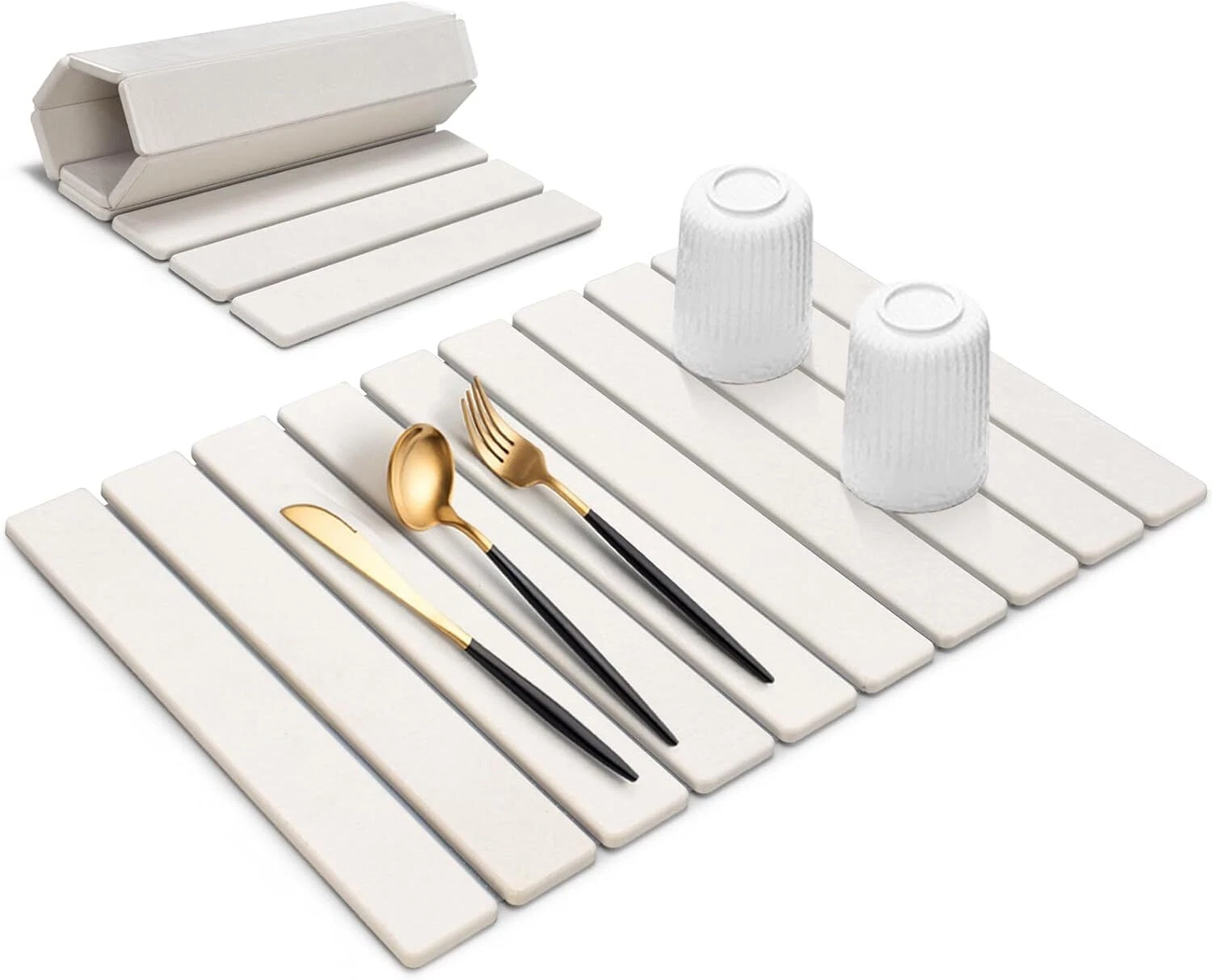 Tapis Égouttoir Vaisselle Absorbant Antidérapant - Séchage Rapide & Lavable Pour Cuisine