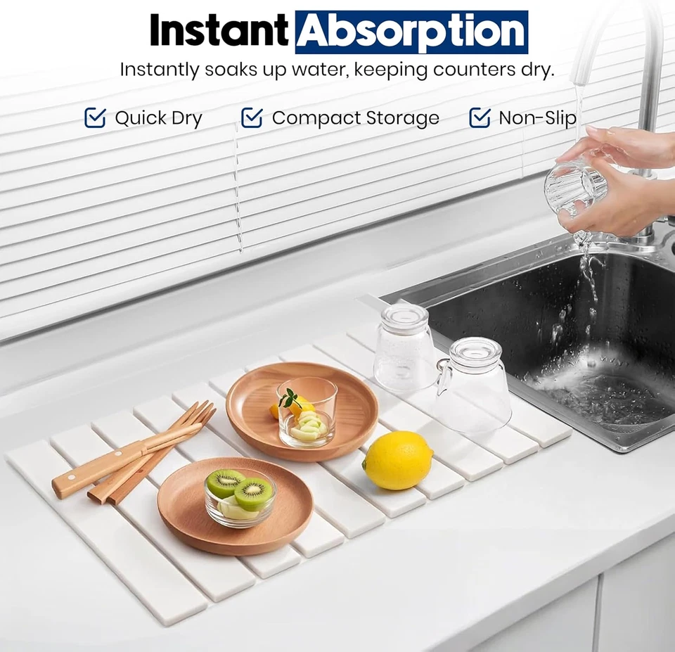 Tapis Égouttoir Vaisselle Absorbant Antidérapant - Séchage Rapide & Lavable Pour Cuisine