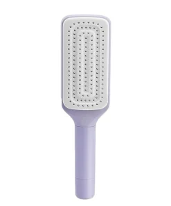 Brosse Cheveux Auto-Nettoyante Rotative - Anti-nœuds & Anti-statique Idéale Pour Tous Types De Cheveux - Brosse Cheveux Violet