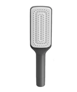 Brosse Cheveux Auto-Nettoyante Rotative - Anti-nœuds & Anti-statique Idéale Pour Tous Types De Cheveux - Brosse Cheveux Gris