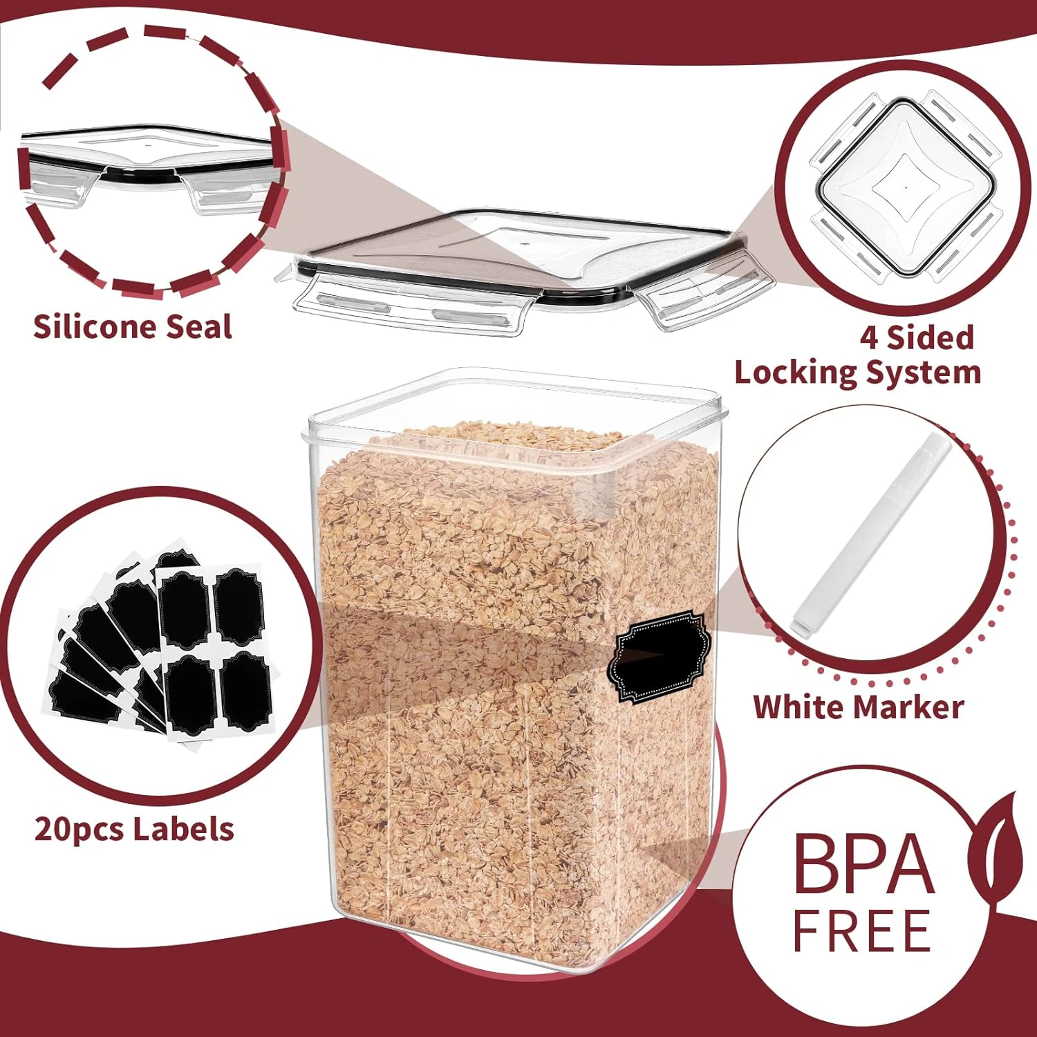 Blitz - Set 10 Boîtes de Conservation Alimentaires Étanches Et Sans BPA Pour Cuisine & Placards