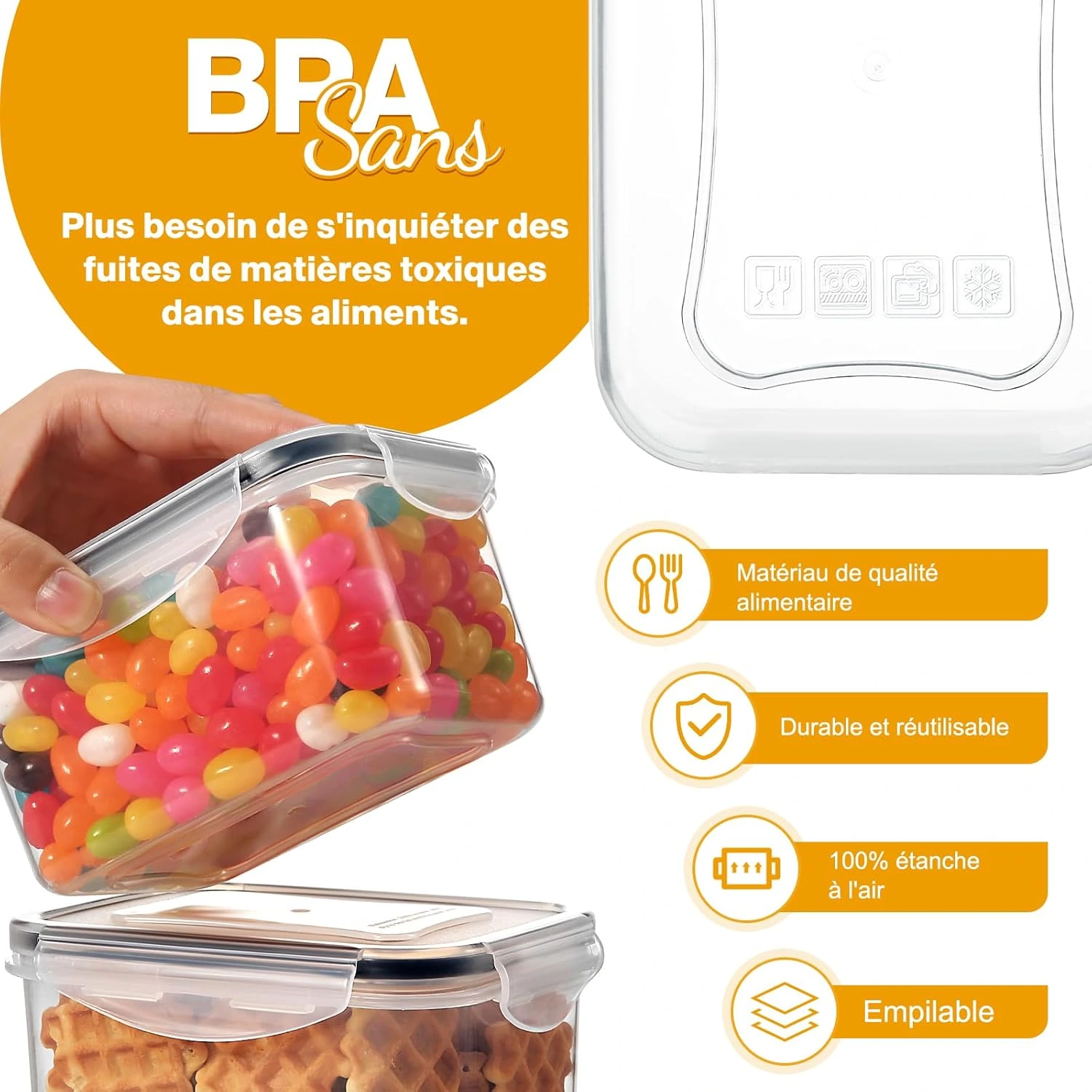 Blitz® - Ensemble de 30 Boîtes De Conservation Hermétiques Alimentaires Sans BPA Pour Un Rangement Idéal ( 15 Boites + 15 couvercles )
