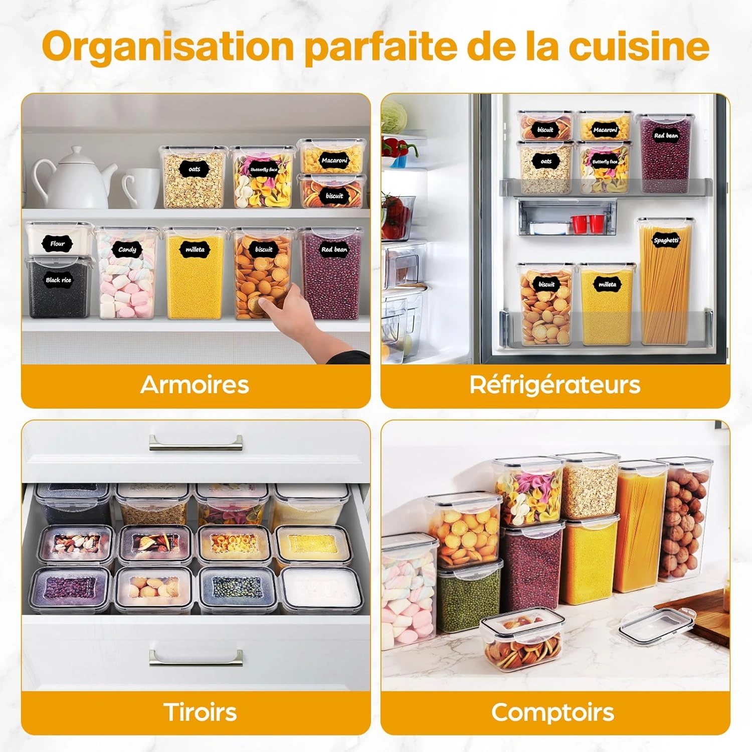 Blitz® - Ensemble de 30 Boîtes De Conservation Hermétiques Alimentaires Sans BPA Pour Un Rangement Idéal ( 15 Boites + 15 couvercles )