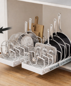 BNBR-12- 4en1 Organisateur Coulissante en INOX avec 8 séparateurs réglables - Organisateur Blanc