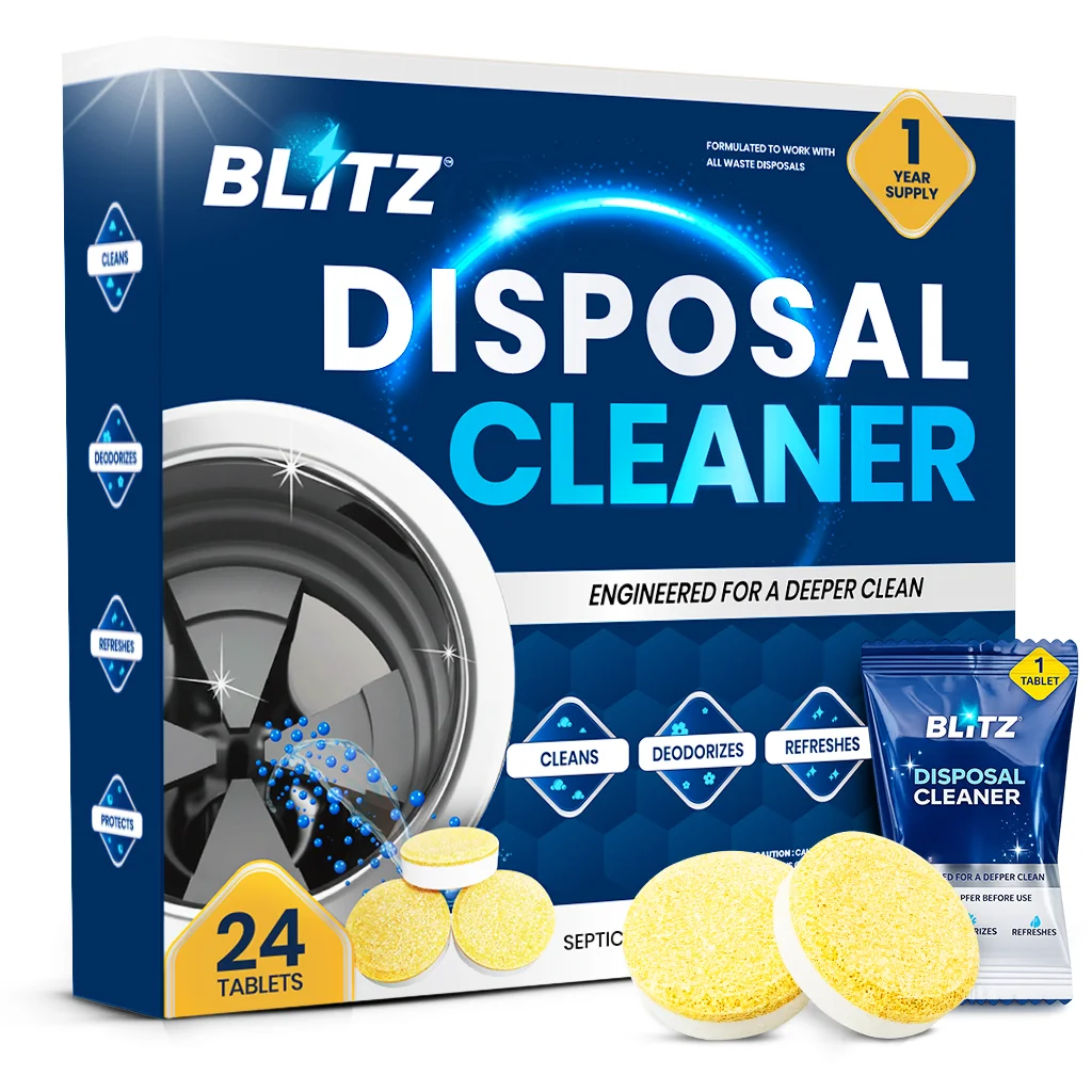 BLITZ-24 Tablettes Anti-Calcaire & Anti-Odeurs 🍋 Lavabo et Douche | 1 2 Mois