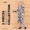 Ensemble de 3 pièces pour femmes tigrée blanc/noir
