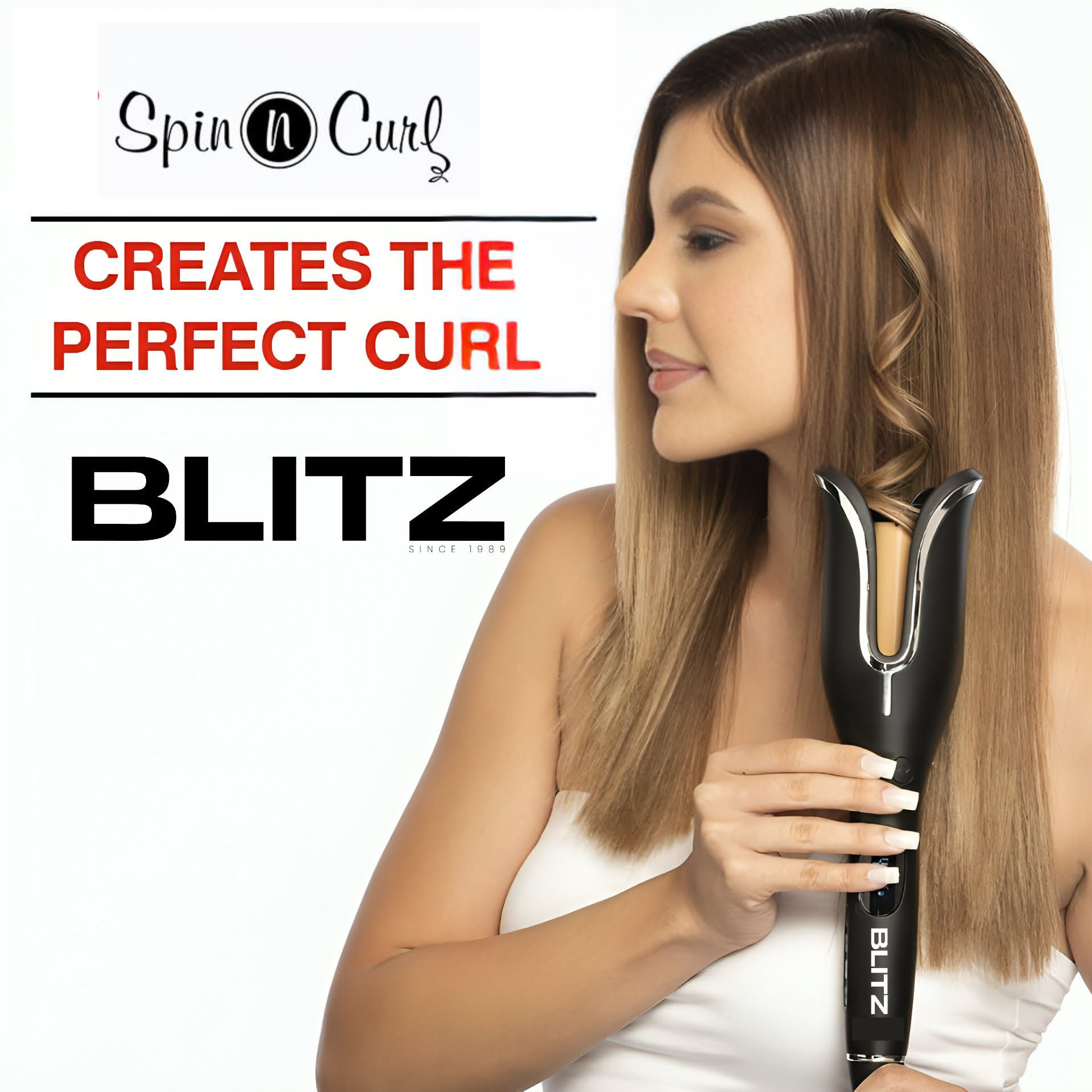 Blitz – 2en1 Spin n Curl brosse + Boucleur En Céramique Avec Ecran LED