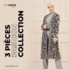 Ensemble de 3 pièces pour femmes tigrée blanc/noir