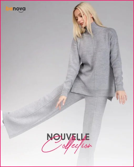 Ensemble de 2 pièces pour femmes modèle unie Gris