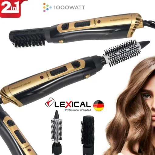 LEXICAL 2 en 1 Brosse Chauffante, Lisseur à Cheveux Multifonction