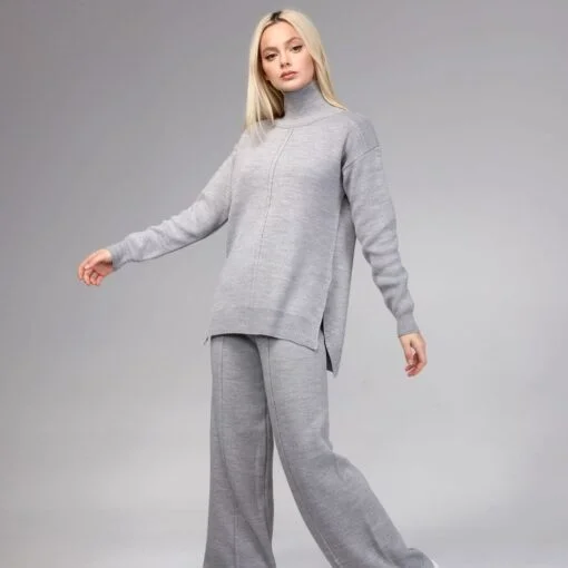 Ensemble de 2 pièces pour femmes modèle unie Gris