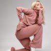Ensemble de 2 pièces pour femmes modèle unie Rose