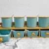 Set de 8 Pots à épices en céramique avec support en bois