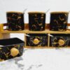 6 Pots à épices en céramique avec support en bois