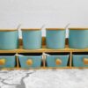 Set de 8 Pots à épices en céramique avec support en bois