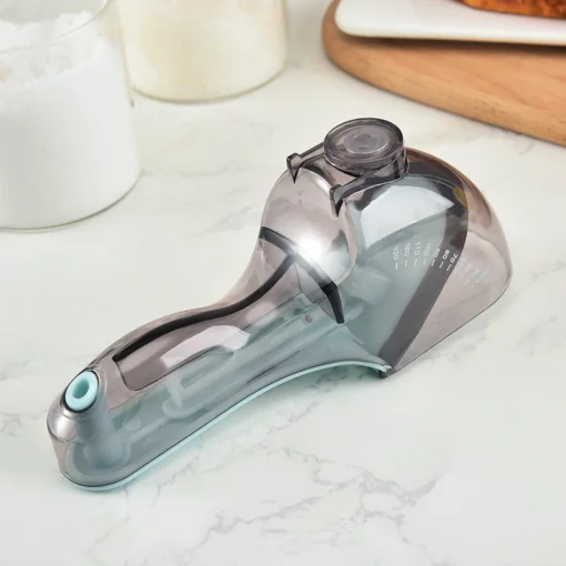 2 en 1 Ensemble à échelle en silicone à mesurer réglable pour liquide et poudre